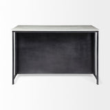 Solid Iron Black Body White Marble Top Kitchen Island With 4 Drawer - Homeroots