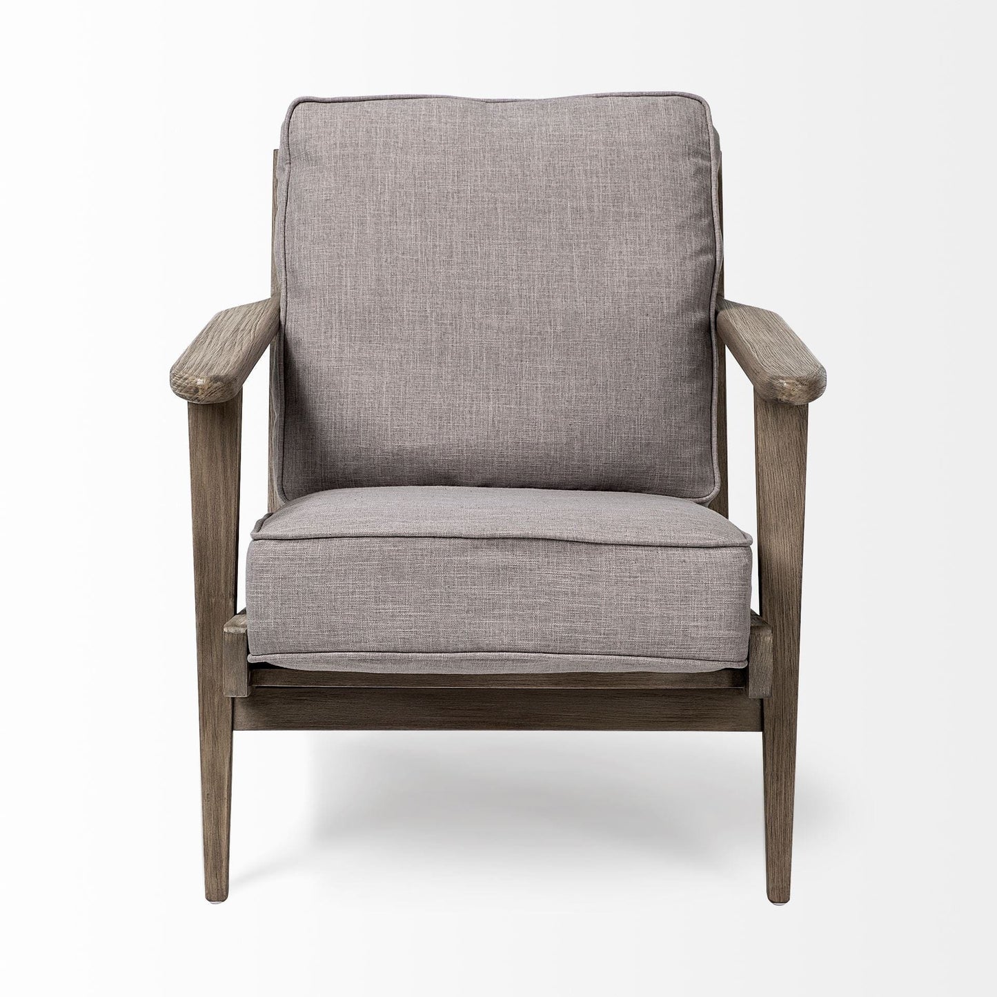 31" Gray And Brown Fabric Lounge Chair - Homeroots - Flyclothing LLC