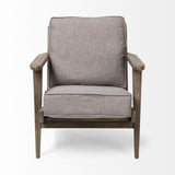 31" Gray And Brown Fabric Lounge Chair - Homeroots - Flyclothing LLC