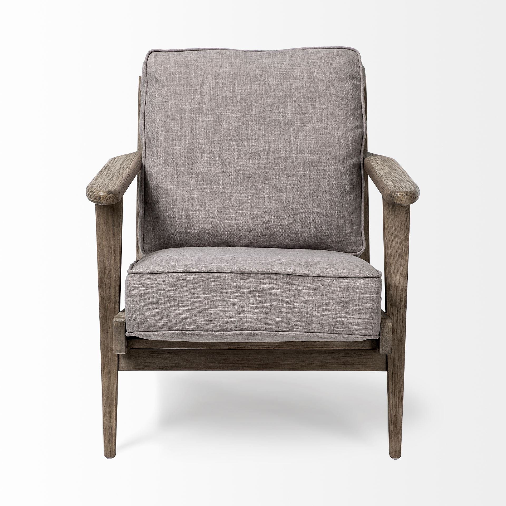 31" Gray And Brown Fabric Lounge Chair - Homeroots - Flyclothing LLC