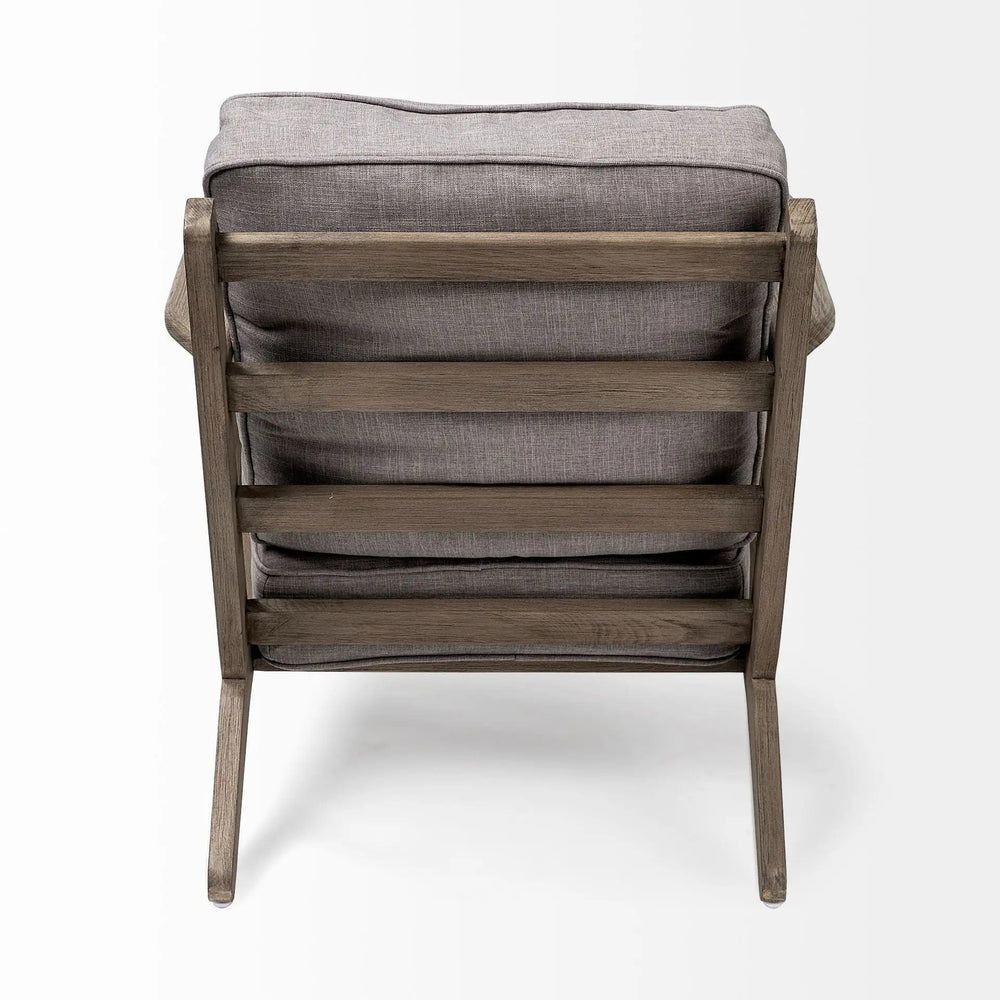 31" Gray And Brown Fabric Lounge Chair - Homeroots