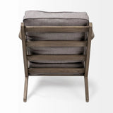 31" Gray And Brown Fabric Lounge Chair - Homeroots