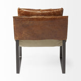 35" Brown And Black Leather Distressed Lounge Chair - Homeroots - Flyclothing LLC