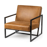 32" Brown And Black Faux Leather Distressed Arm Chair - Homeroots - Flyclothing LLC