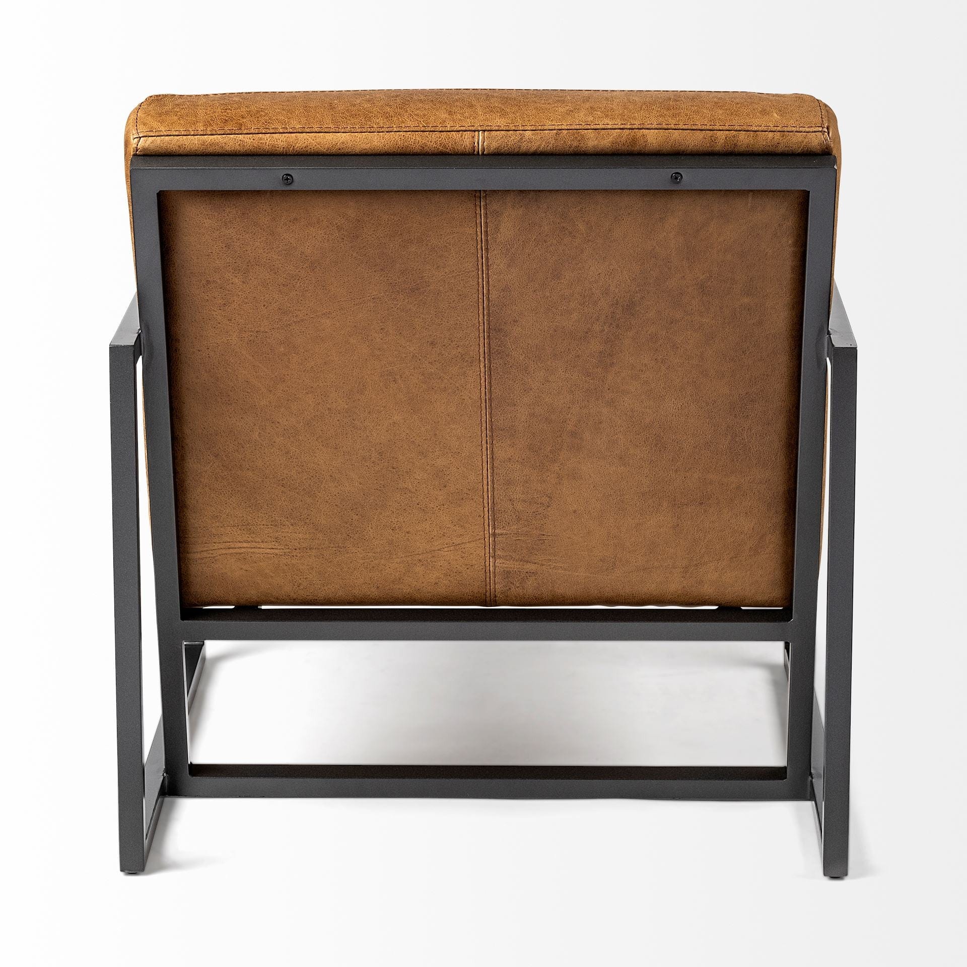 32" Brown And Black Faux Leather Distressed Arm Chair - Homeroots - Flyclothing LLC