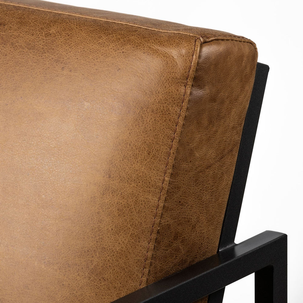 32" Brown And Black Faux Leather Distressed Arm Chair - Homeroots - Flyclothing LLC