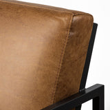32" Brown And Black Faux Leather Distressed Arm Chair - Homeroots - Flyclothing LLC
