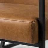 32" Brown And Black Faux Leather Distressed Arm Chair - Homeroots - Flyclothing LLC