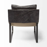 Black Leather Body Accent Chair With Metal Frame - Homeroots - Flyclothing LLC