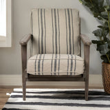 31" Beige and Gray And Brown Fabric Striped Lounge Chair - Homeroots - Flyclothing LLC