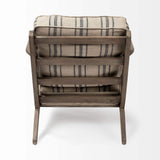 31" Beige and Gray And Brown Fabric Striped Lounge Chair - Homeroots - Flyclothing LLC