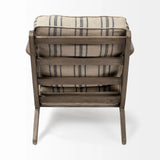 31" Beige and Gray And Brown Fabric Striped Lounge Chair - Homeroots