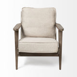 31" Cream And Brown Fabric Lounge Chair - Homeroots - Flyclothing LLC