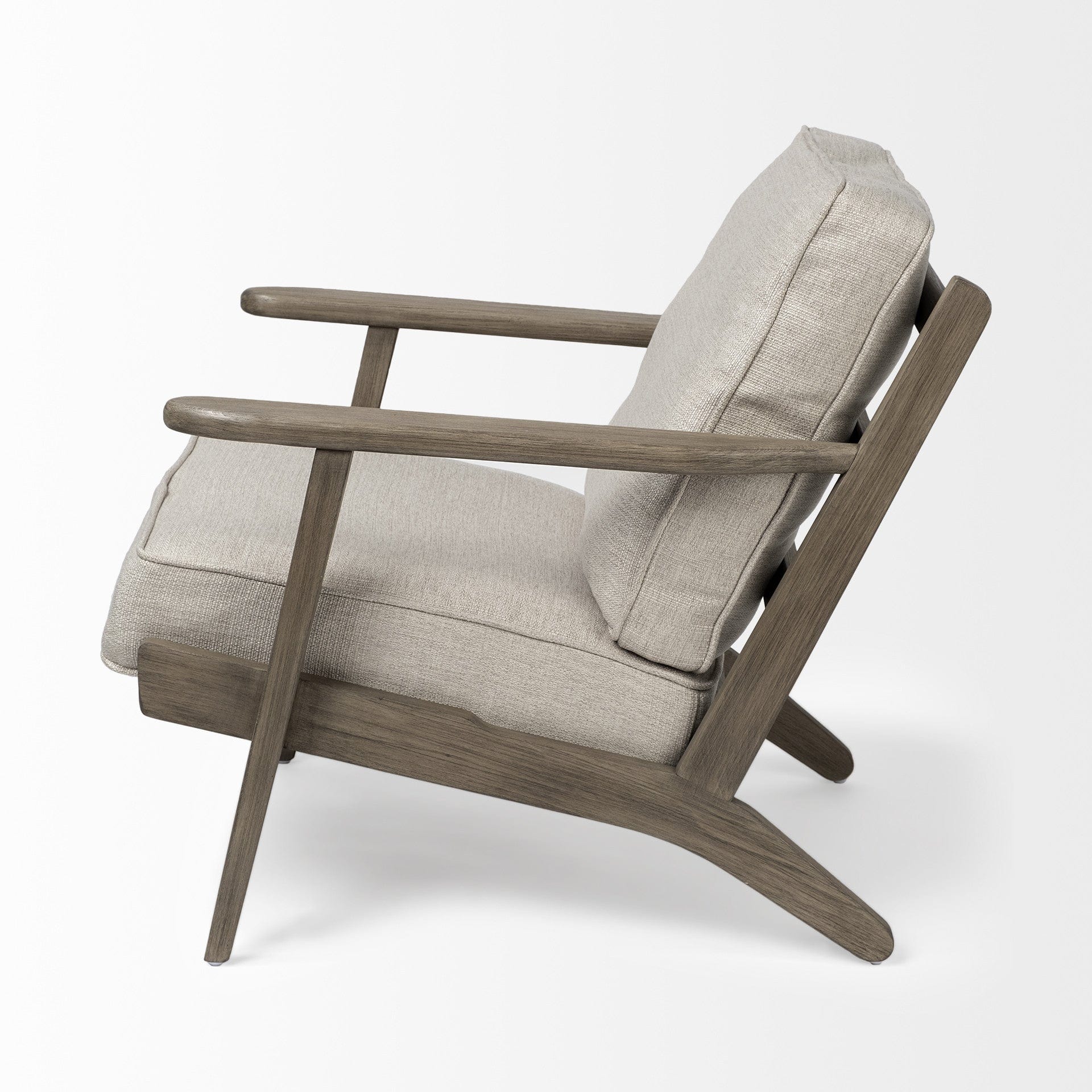 31" Cream And Brown Fabric Lounge Chair - Homeroots - Flyclothing LLC