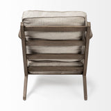 31" Cream And Brown Fabric Lounge Chair - Homeroots