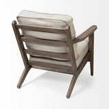 31" Cream And Brown Fabric Lounge Chair - Homeroots - Flyclothing LLC