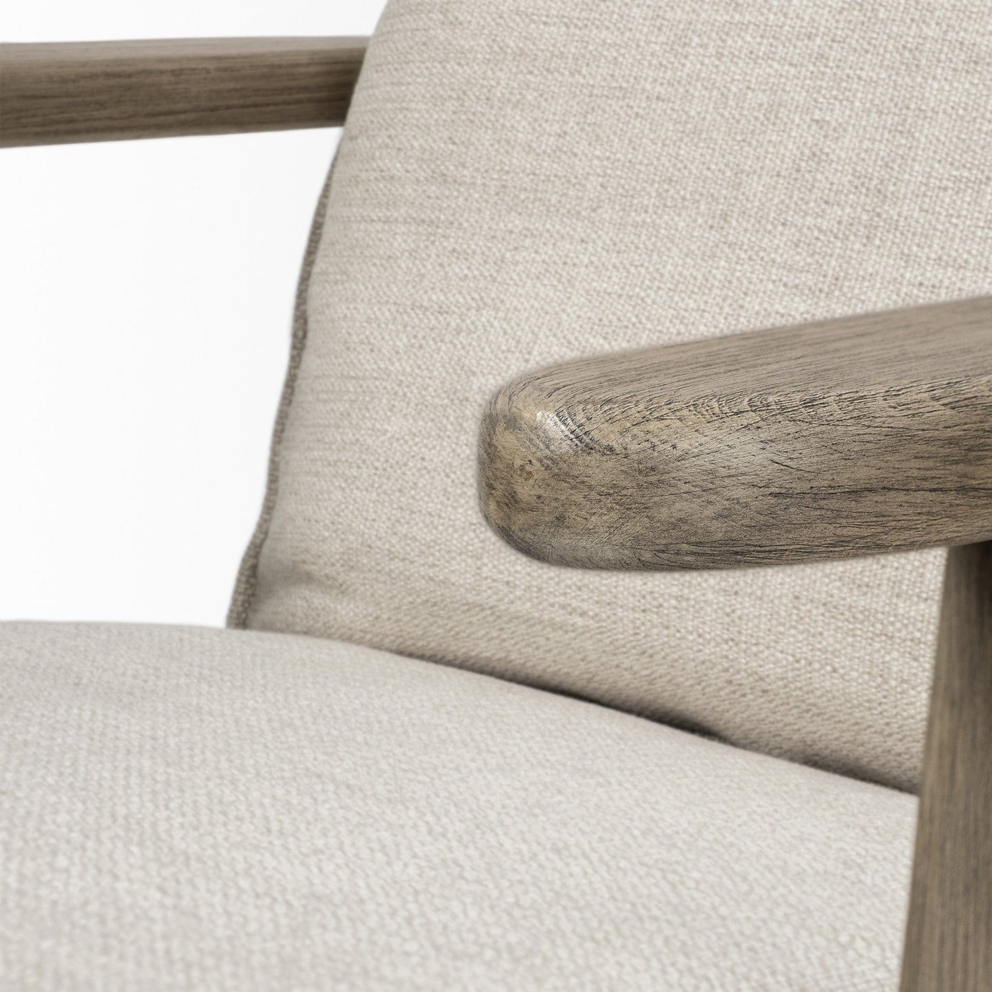 31" Cream And Brown Fabric Lounge Chair - Homeroots - Flyclothing LLC