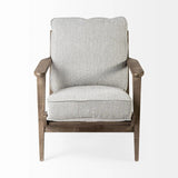31" Light Gray And Brown Fabric Lounge Chair - Homeroots