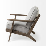 31" Light Gray And Brown Fabric Lounge Chair - Homeroots - Flyclothing LLC