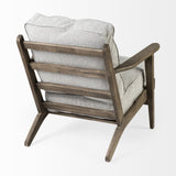 31" Light Gray And Brown Fabric Lounge Chair - Homeroots - Flyclothing LLC