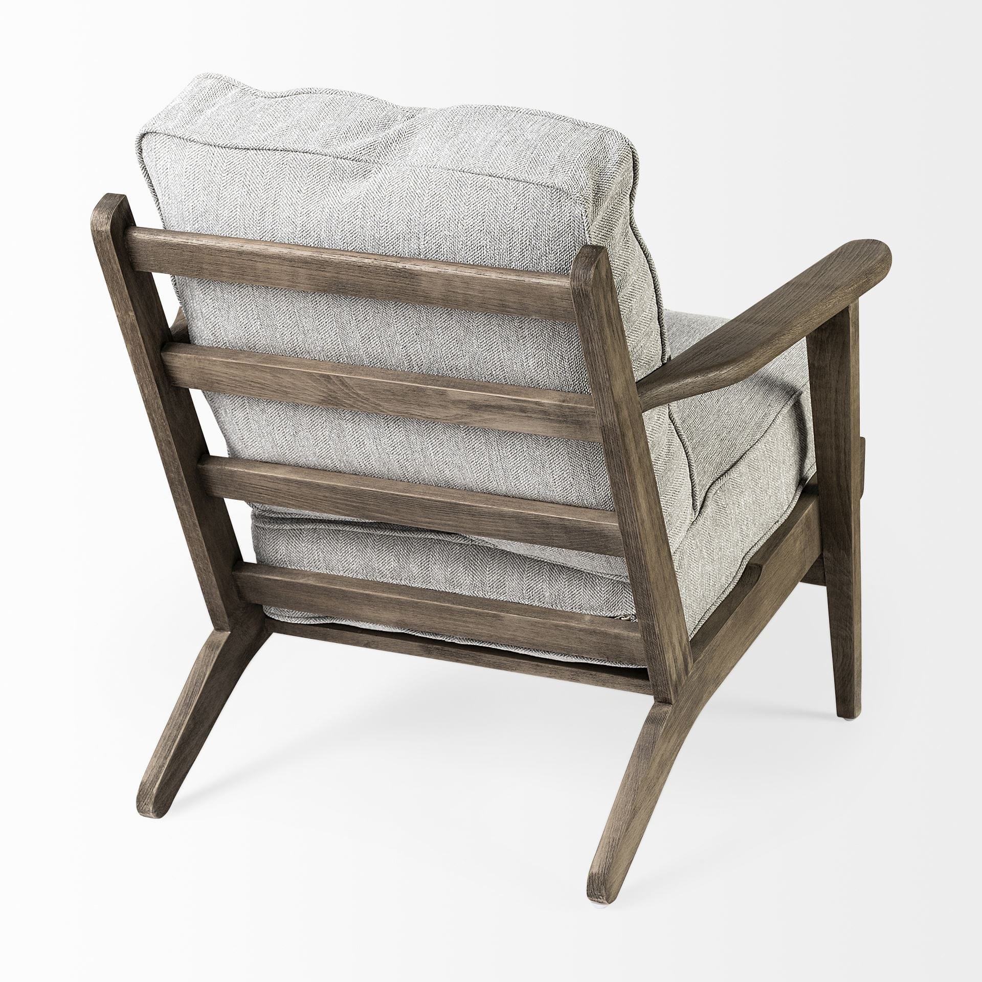31" Light Gray And Brown Fabric Lounge Chair - Homeroots - Flyclothing LLC