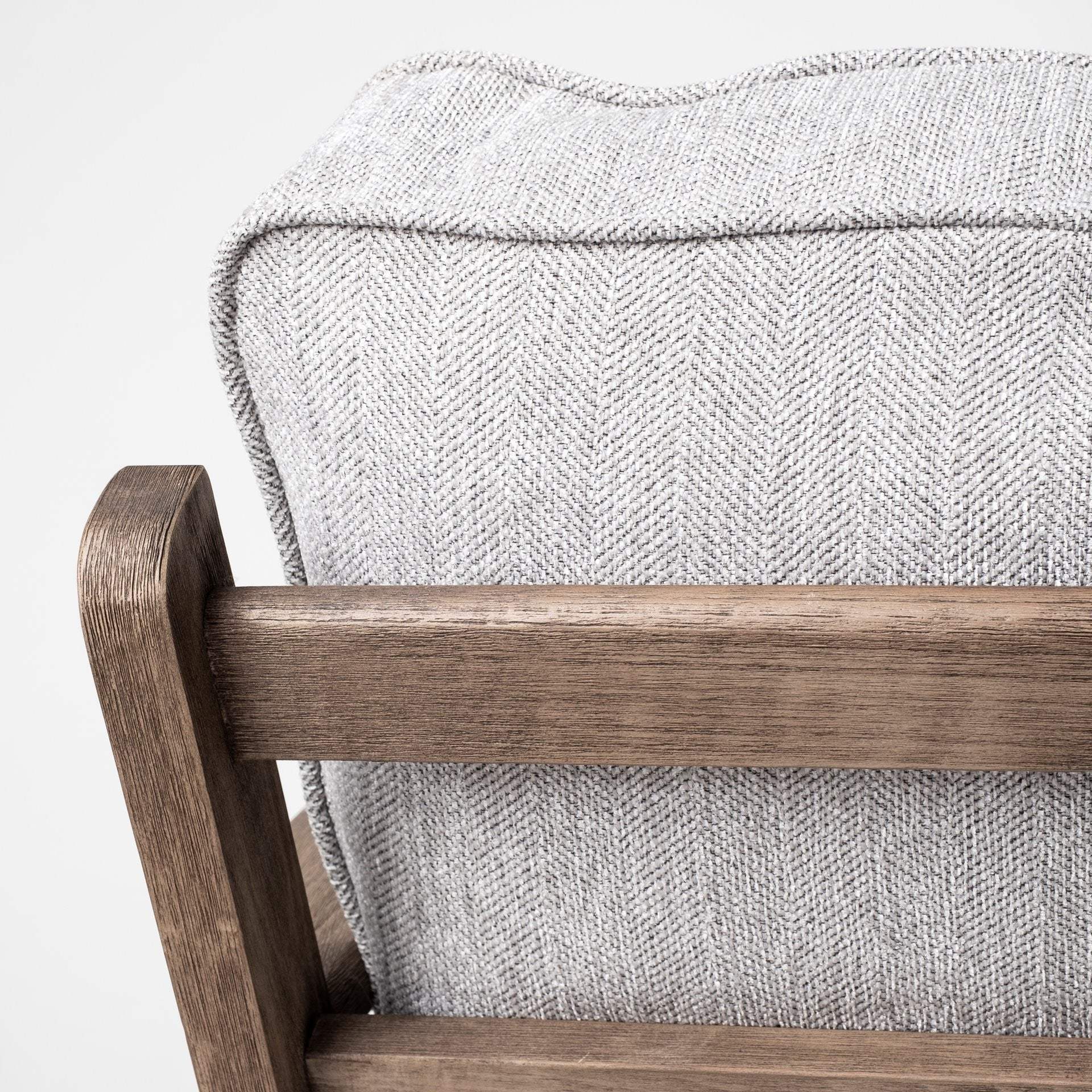 31" Light Gray And Brown Fabric Lounge Chair - Homeroots - Flyclothing LLC