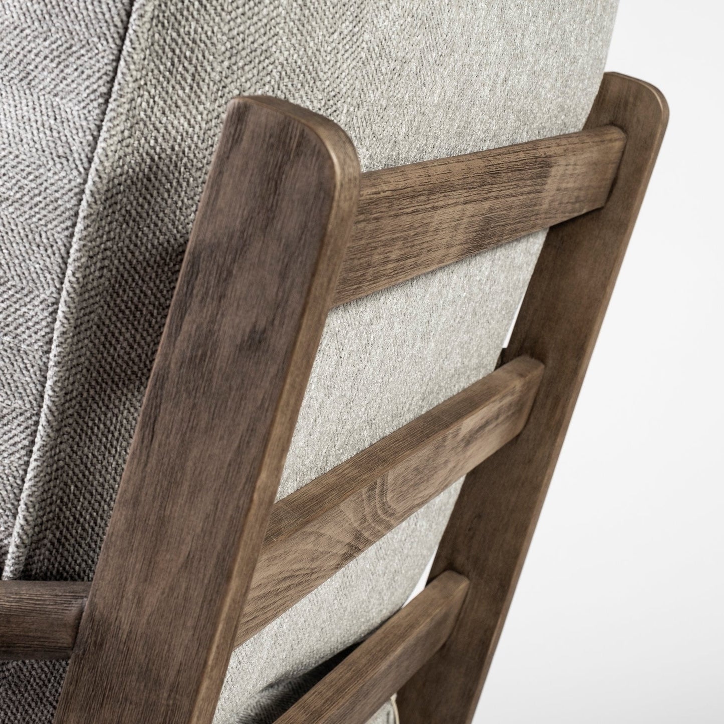 31" Light Gray And Brown Fabric Lounge Chair - Homeroots - Flyclothing LLC