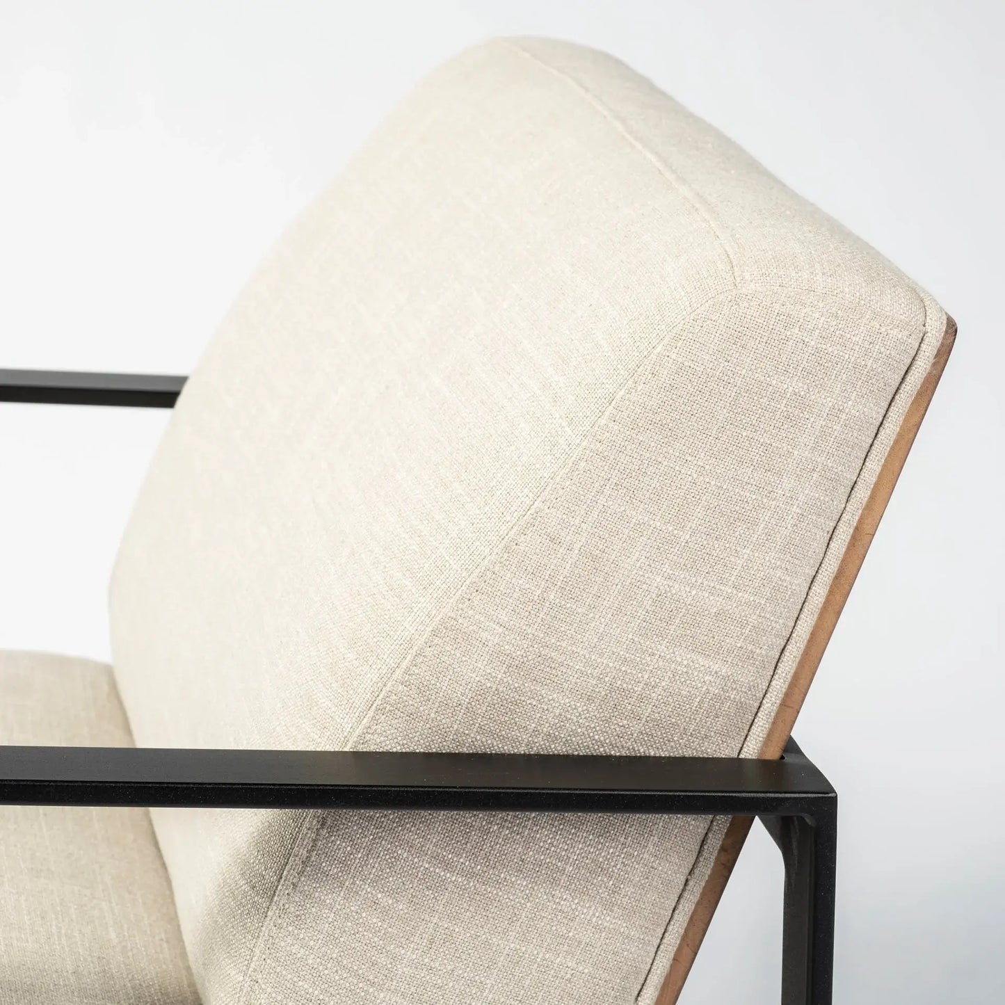 32" Cream And Black Fabric Arm Chair - Homeroots - Flyclothing LLC