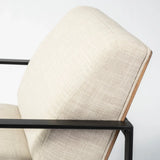32" Cream And Black Fabric Arm Chair - Homeroots - Flyclothing LLC