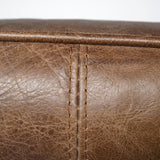 34" Brown And Black Top Grain Leather Distressed Slipper Chair - Homeroots - Flyclothing LLC