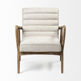 28" Cream And Brown Fabric Lounge Chair - Homeroots - Flyclothing LLC