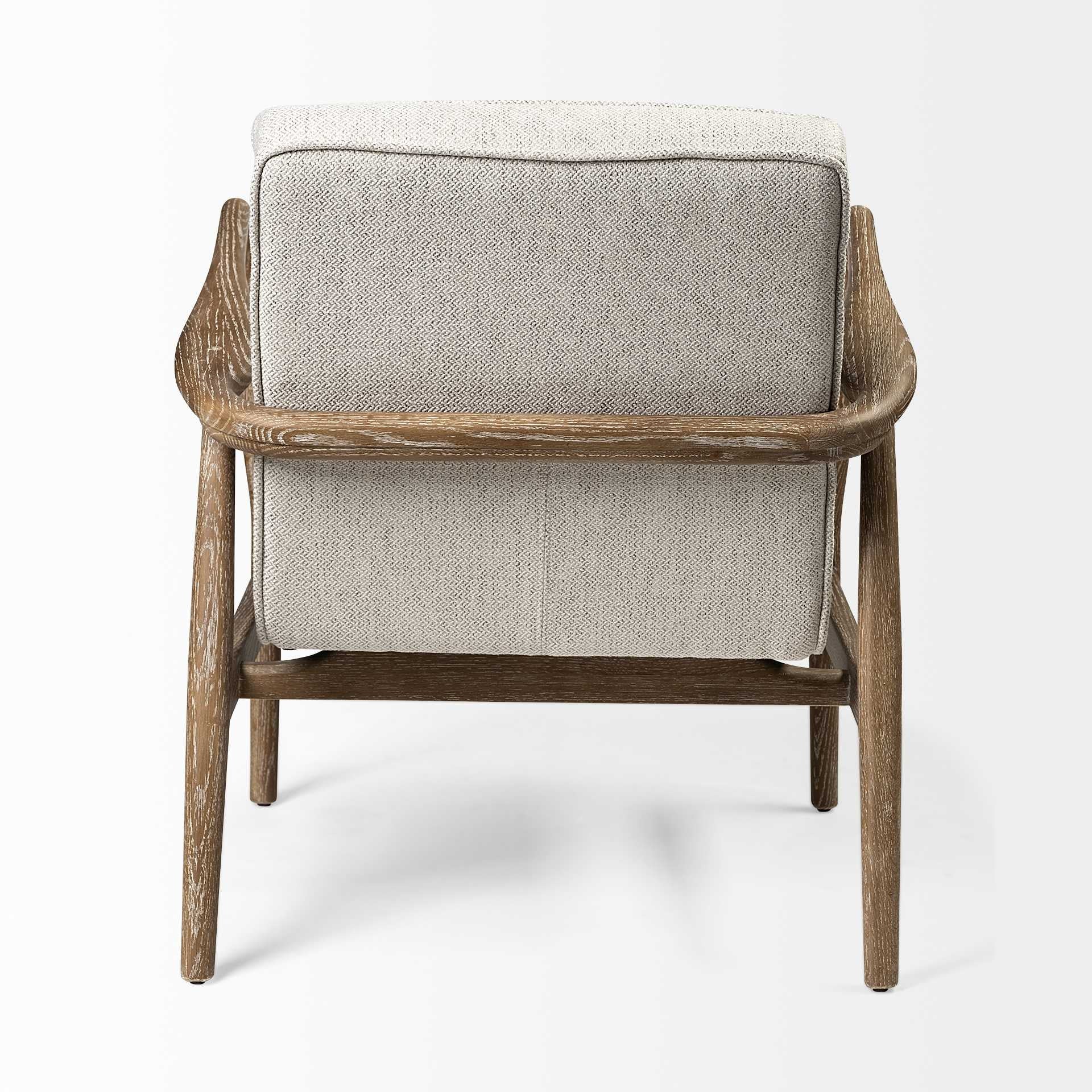 28" Cream And Brown Fabric Lounge Chair - Homeroots - Flyclothing LLC