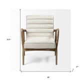 28" Cream And Brown Fabric Lounge Chair - Homeroots - Flyclothing LLC