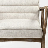 28" Cream And Brown Fabric Lounge Chair - Homeroots - Flyclothing LLC