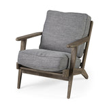31" Gray And Brown Fabric Lounge Chair - Homeroots - Flyclothing LLC