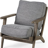 31" Gray And Brown Fabric Lounge Chair - Homeroots