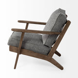 31" Gray And Brown Fabric Lounge Chair - Homeroots - Flyclothing LLC