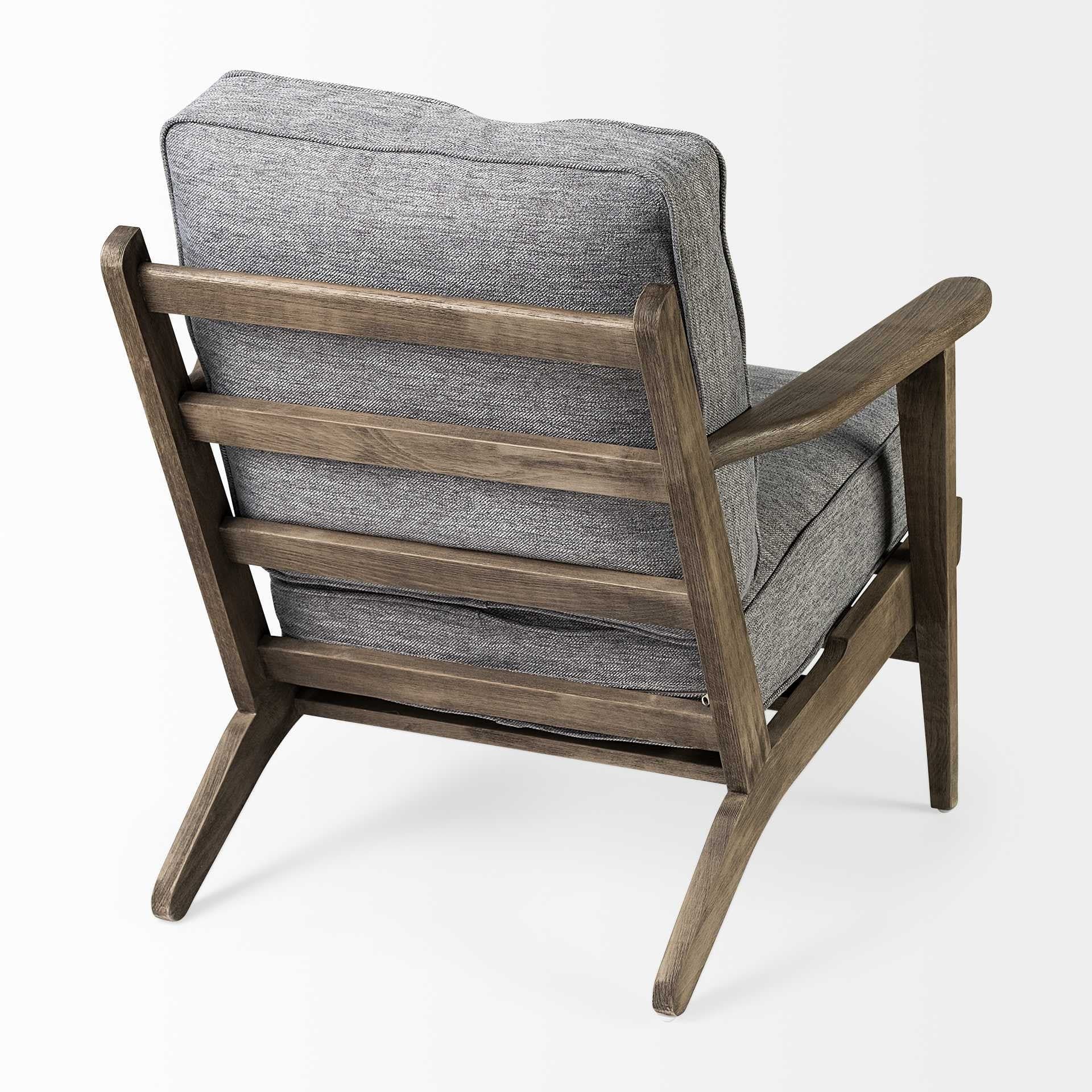 31" Gray And Brown Fabric Lounge Chair - Homeroots - Flyclothing LLC