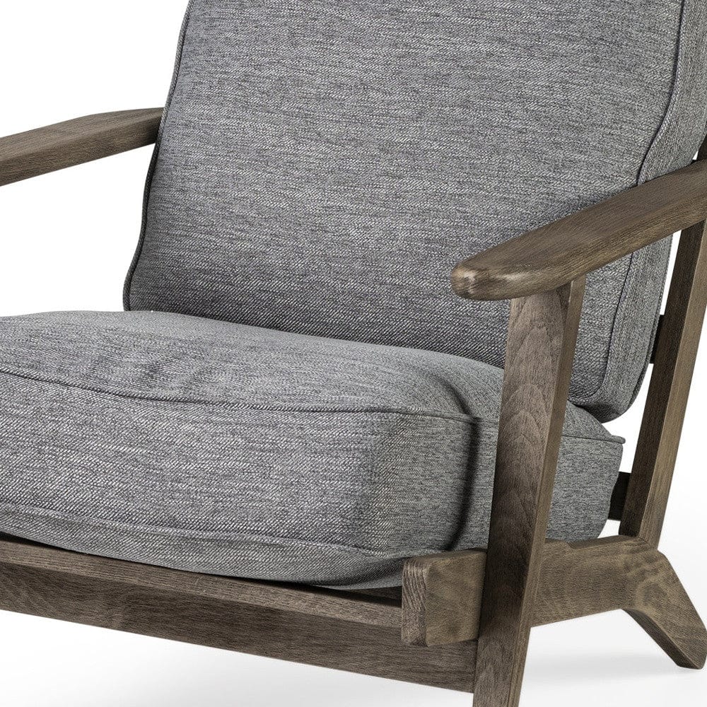 31" Gray And Brown Fabric Lounge Chair - Homeroots - Flyclothing LLC