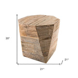 20" Brown Solid Wood End Table - Homeroots - Flyclothing LLC