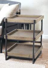 26" Brown Solid Wood Square End Table With Two Shelves - Homeroots - Flyclothing LLC