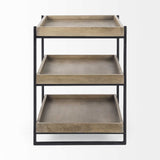 26" Brown Solid Wood Square End Table With Two Shelves - Homeroots - Flyclothing LLC