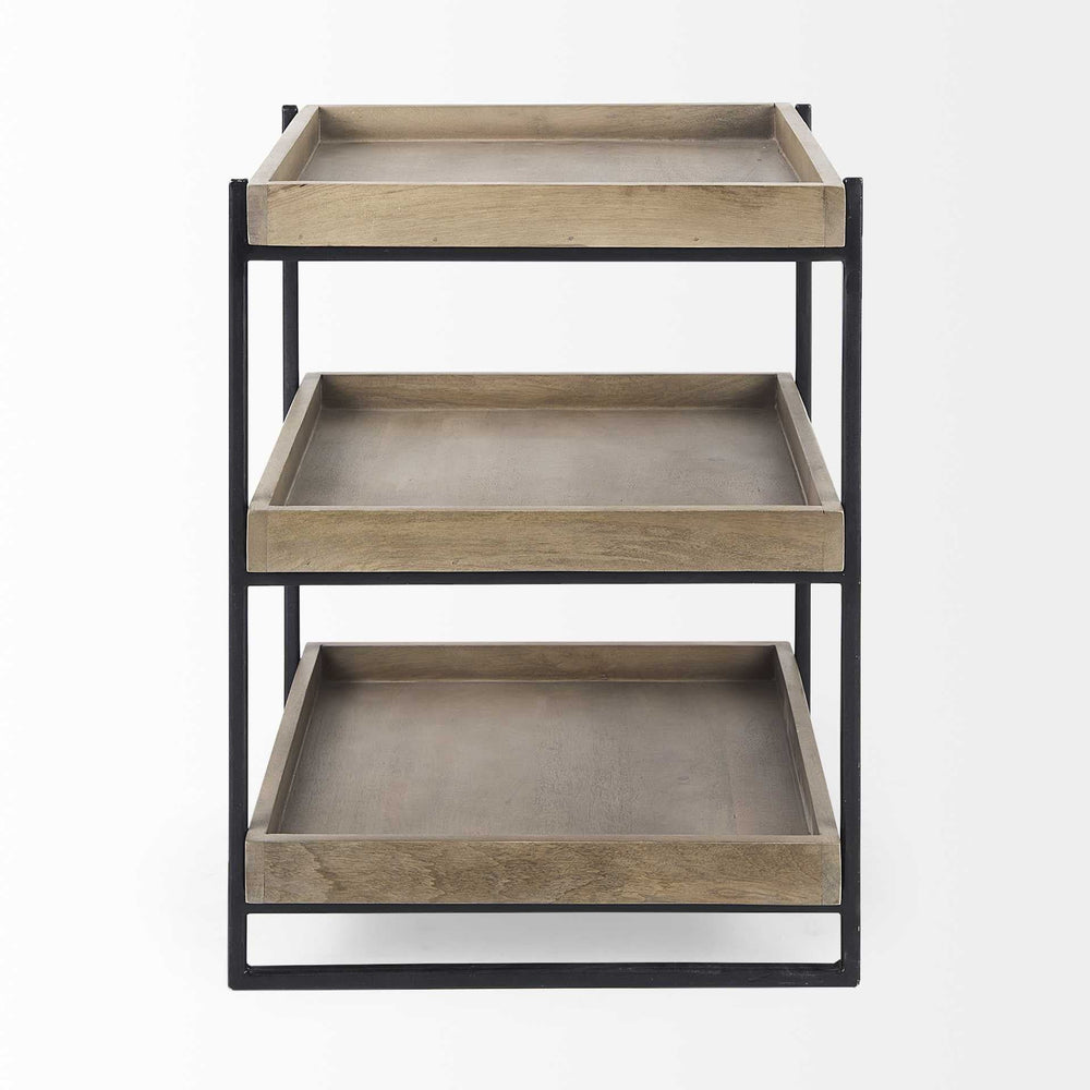 26" Brown Solid Wood Square End Table With Two Shelves - Homeroots - Flyclothing LLC