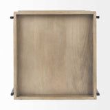 26" Brown Solid Wood Square End Table With Two Shelves - Homeroots - Flyclothing LLC
