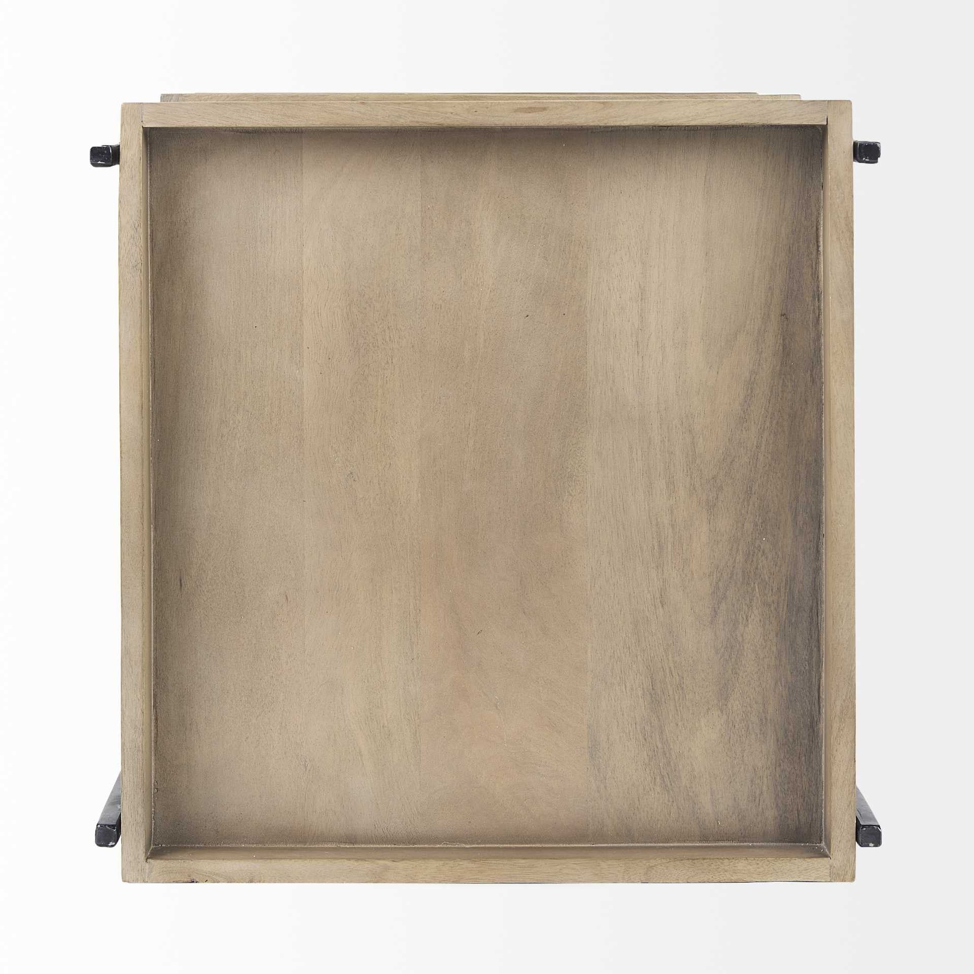 26" Brown Solid Wood Square End Table With Two Shelves - Homeroots - Flyclothing LLC