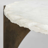 21" Brown And White Marble Round End Table - Homeroots - Flyclothing LLC