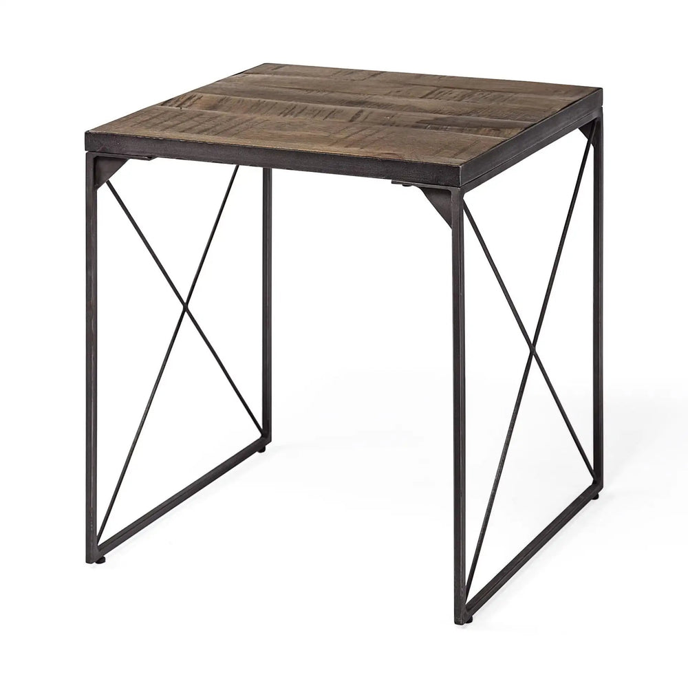 23" Brown Solid Wood Square End Table - Homeroots
