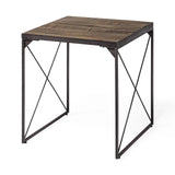 23" Brown Solid Wood Square End Table - Homeroots
