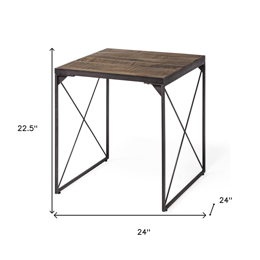 23" Brown Solid Wood Square End Table - Homeroots - Flyclothing LLC