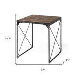 23" Brown Solid Wood Square End Table - Homeroots - Flyclothing LLC